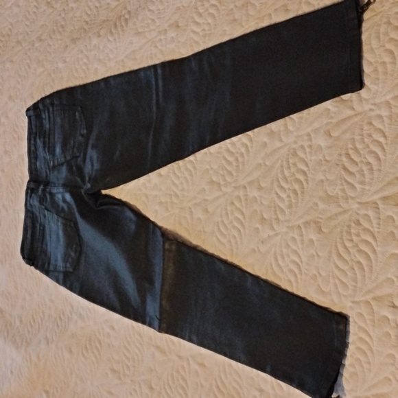 Fashion Nova Junior Blk Faux Leather Double Zip Closure Pockets Pants, Size 9 - Picture 5 of 10